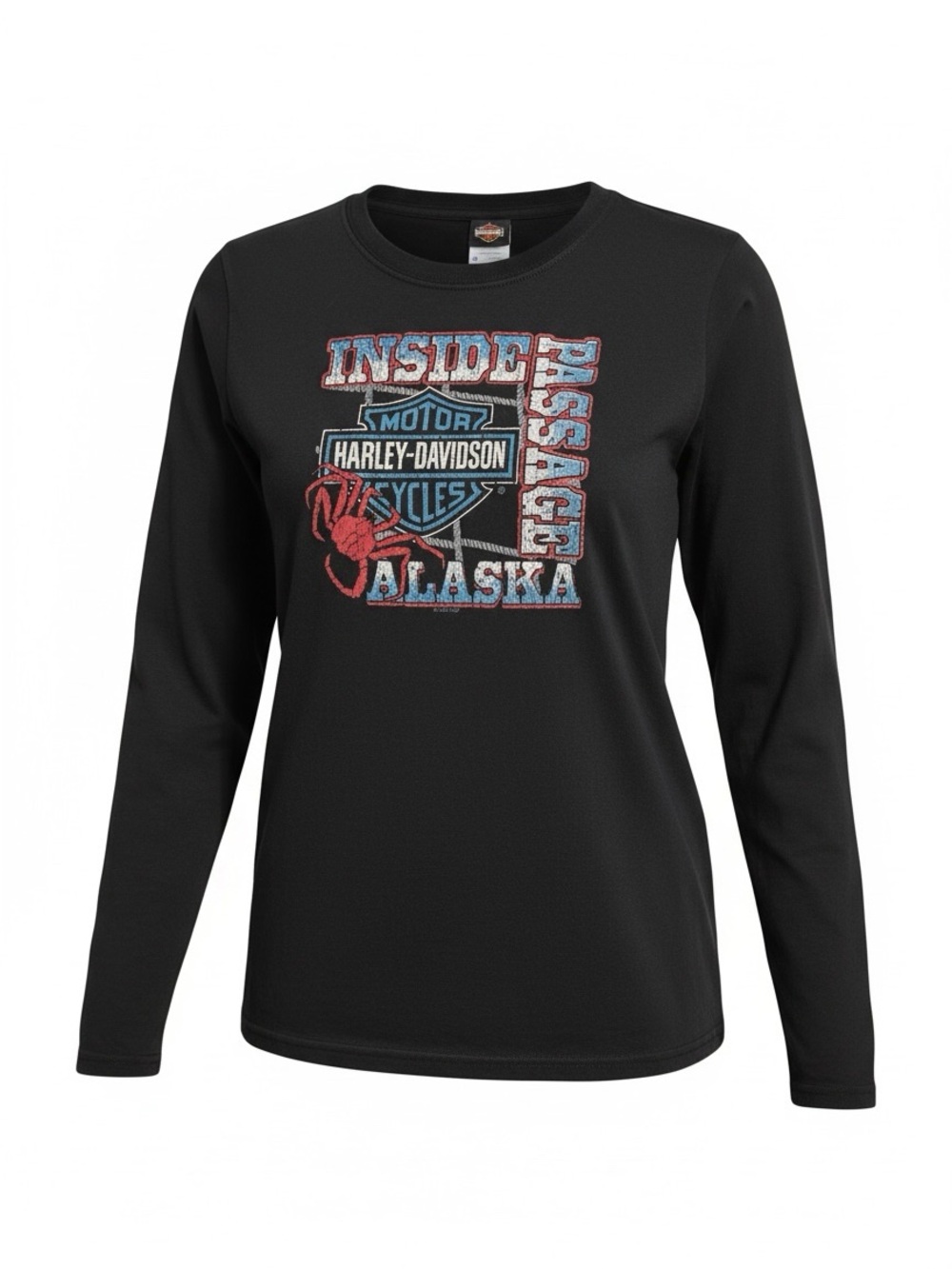 Harley Davidson NWT Black Long Sleeve Graphic Ketchikan Alaska Tee Shirt Sz M
